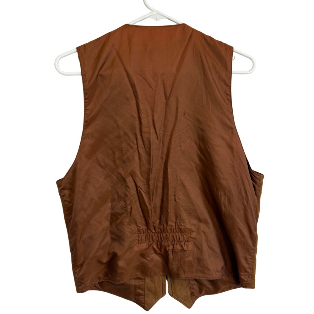 Vintage Luis Alvear Quilted Leather Brown Vest - Picture 3 of 4